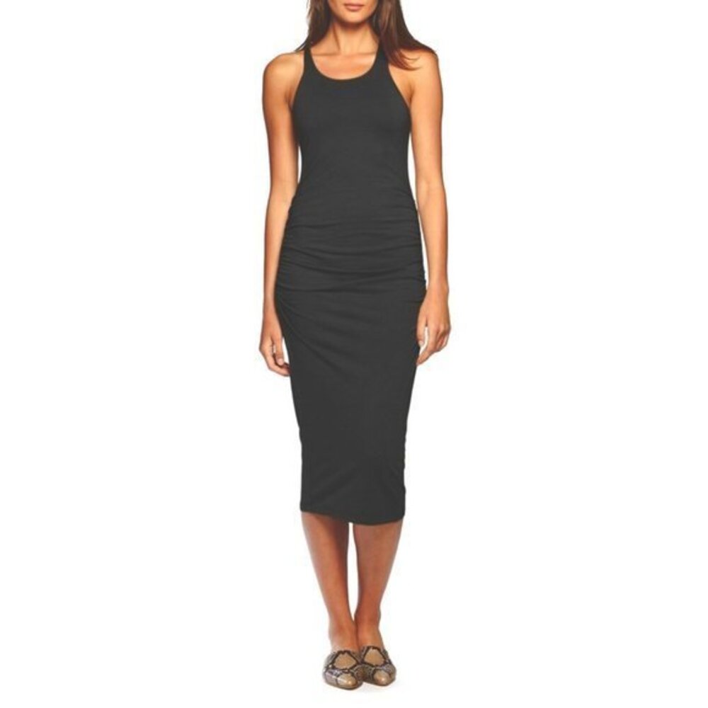 NWT Michael Stars women dark grey jersey racerback dress size S